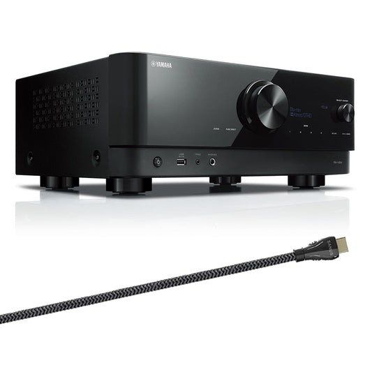 Yamaha RX-V6 7.2 Channel AV Receiver with Sanus Ultra High Speed 8K 6.56 ft. HDMI 2.1 Cable