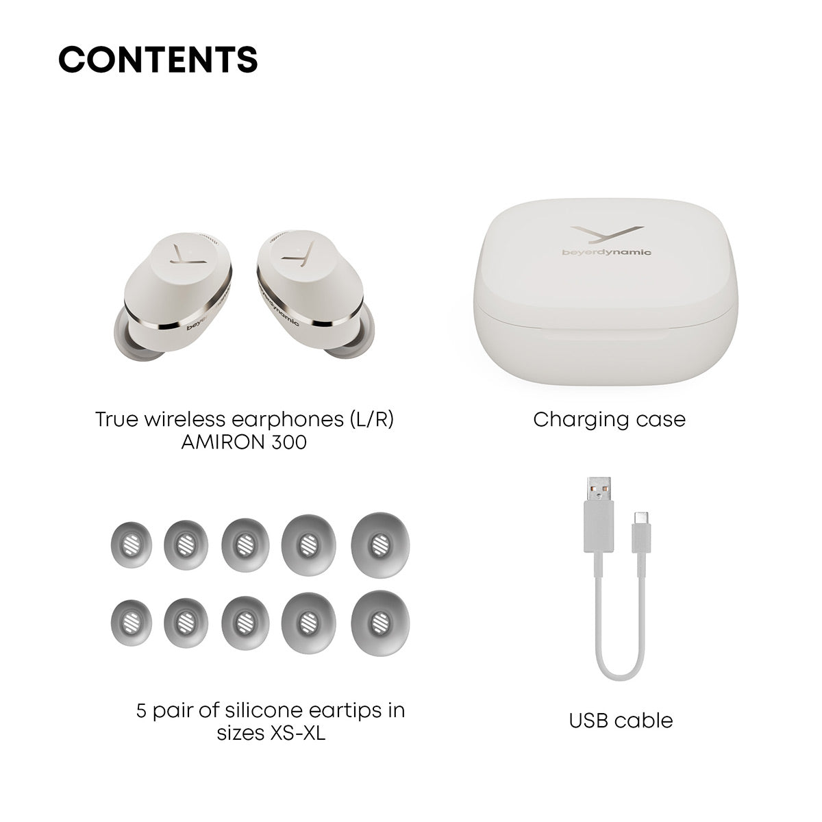 Beyerdynamic AMIRON 300 True Wireless Noise Cancelling Earbuds (Cream)