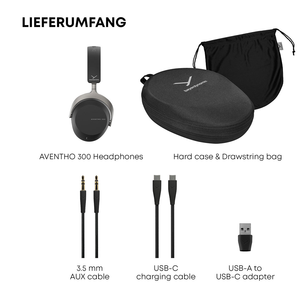 Beyerdynamic AVENTHO 300 Wireless Over-Ear Headphones with Active Noise Cancellation (Black)