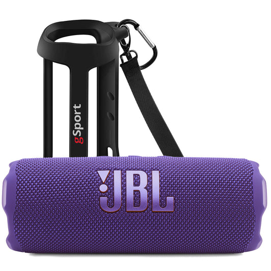JBL FLIP 7 Waterproof Portable Speaker Bundle with gSport Silicone Sleeve (Purple)