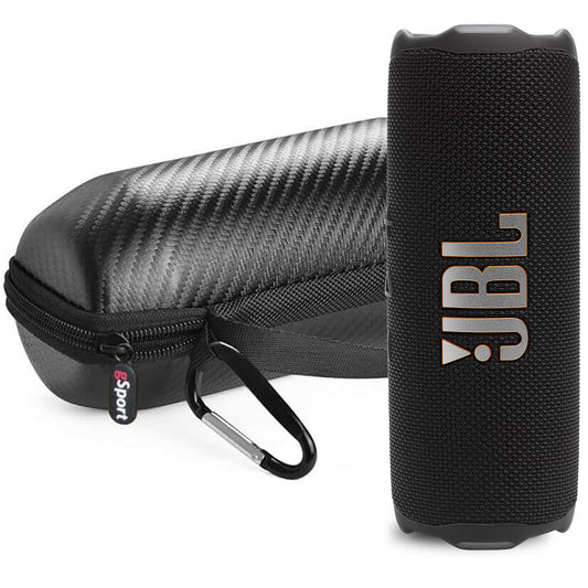 JBL FLIP 7 Waterproof Portable Speaker Bundle with gSport Carbon Fiber Case (Black)