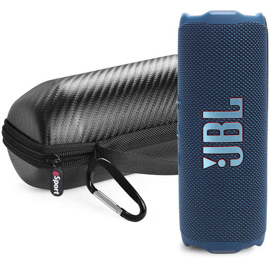 JBL FLIP 7 Waterproof Portable Speaker Bundle with gSport Carbon Fiber Case (Blue)