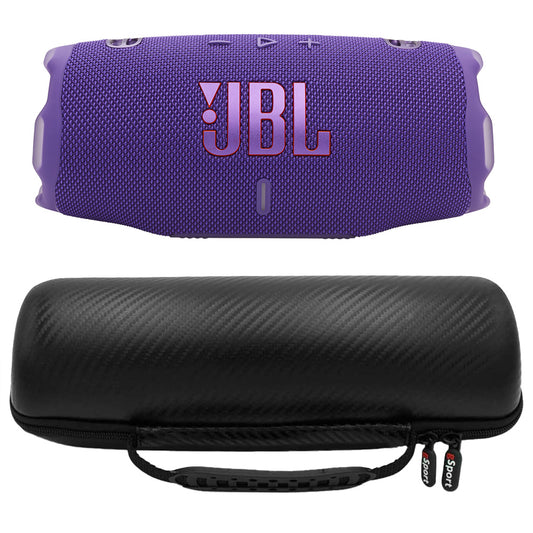 JBL CHARGE 6 Waterproof Portable Speaker Bundle with gSport Carbon Fiber Case (Purple)
