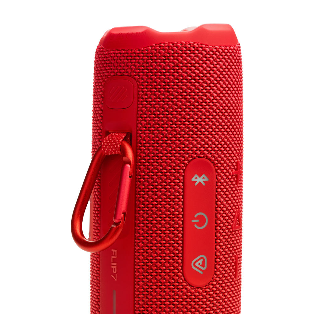JBL FLIP 7 Waterproof Portable Speaker Bundle with gSport Carbon Fiber Case (Red)