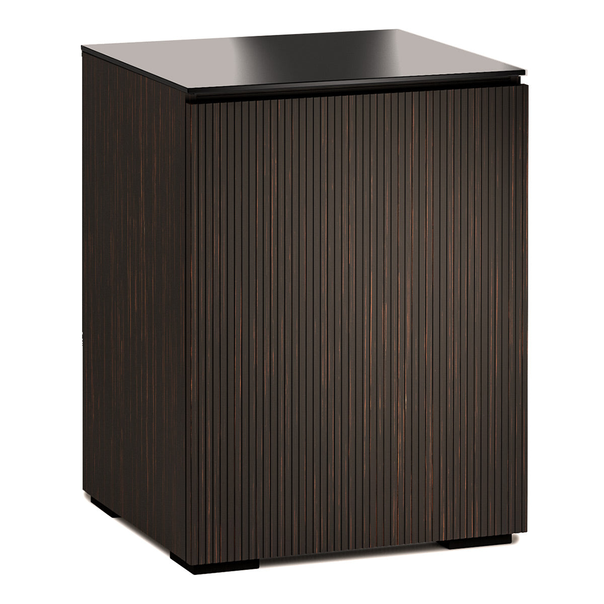 Salamander Designs Chameleon Collection Manhattan 317 AV Cabinet (Maro Ebony Doors and Sides, Black Glass Top)