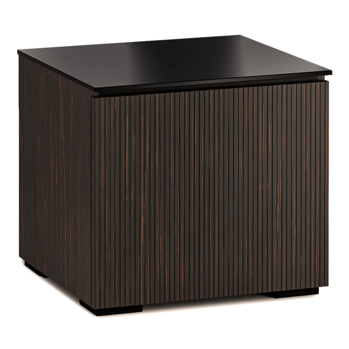 Salamander Designs Chameleon Collection Manhattan 217 Single AV Cabinet (Maro Ebony Doors and Black Glass Top)