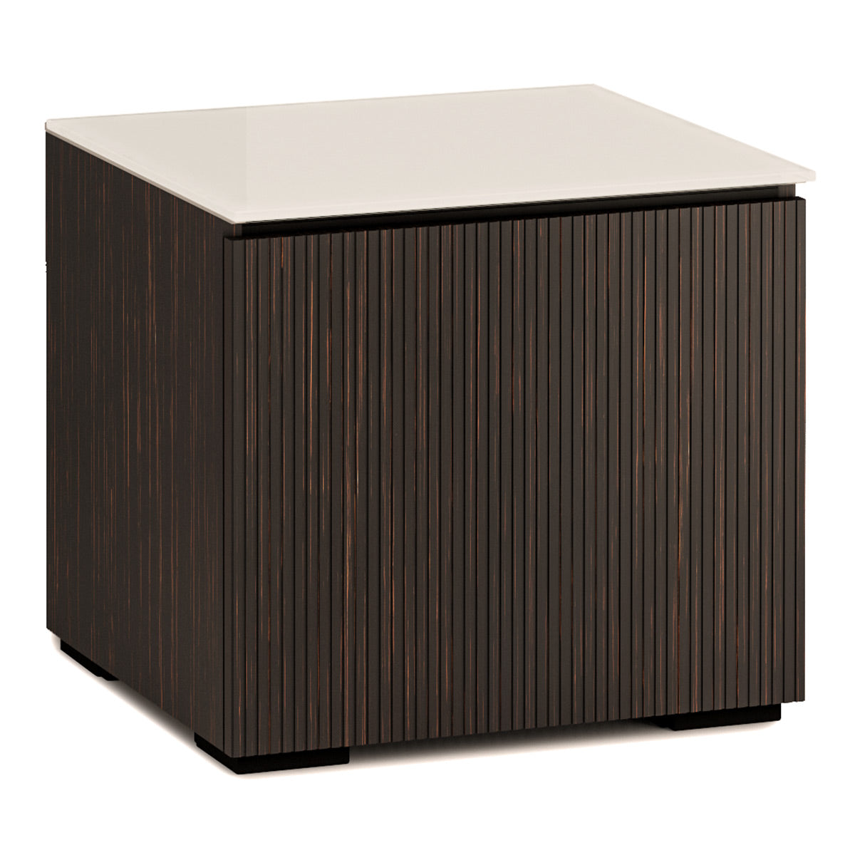 Salamander Designs Chameleon Collection Manhattan 217 Twin AV Cabinet (Maro Ebony Doors and Matte Taupe Glass Top)