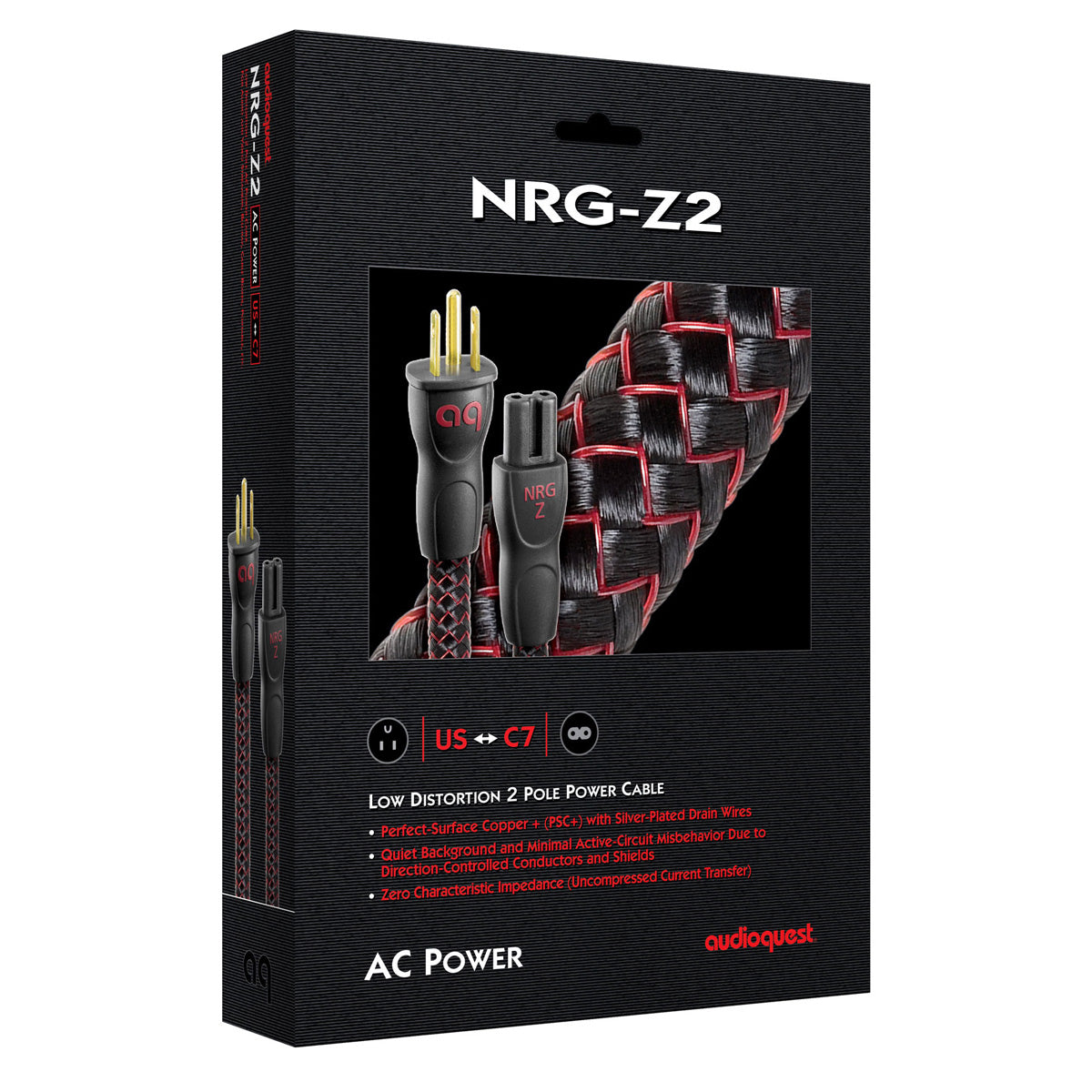 AudioQuest NRG-Z2 Low-Distortion 2-Pole AC Power Cable - 3.28' (1m)