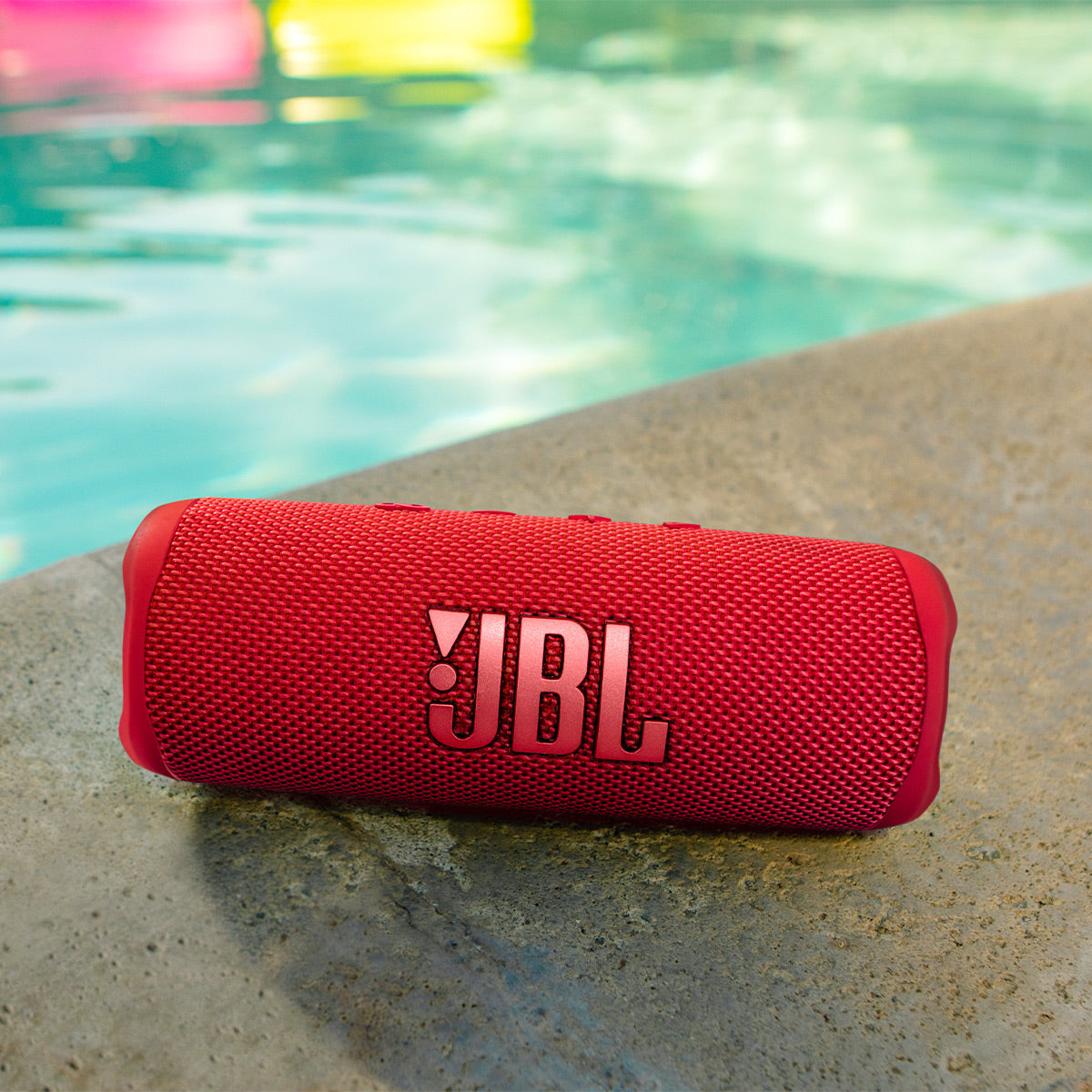 JBL Flip 6 Waterproof Portable Speaker with gSport Carbon Fiber Case (Red)