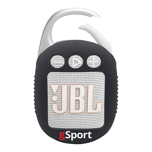 JBL Clip 5 Ultra Portable Bluetooth Speaker with gSport Silicone Sleeve (White)
