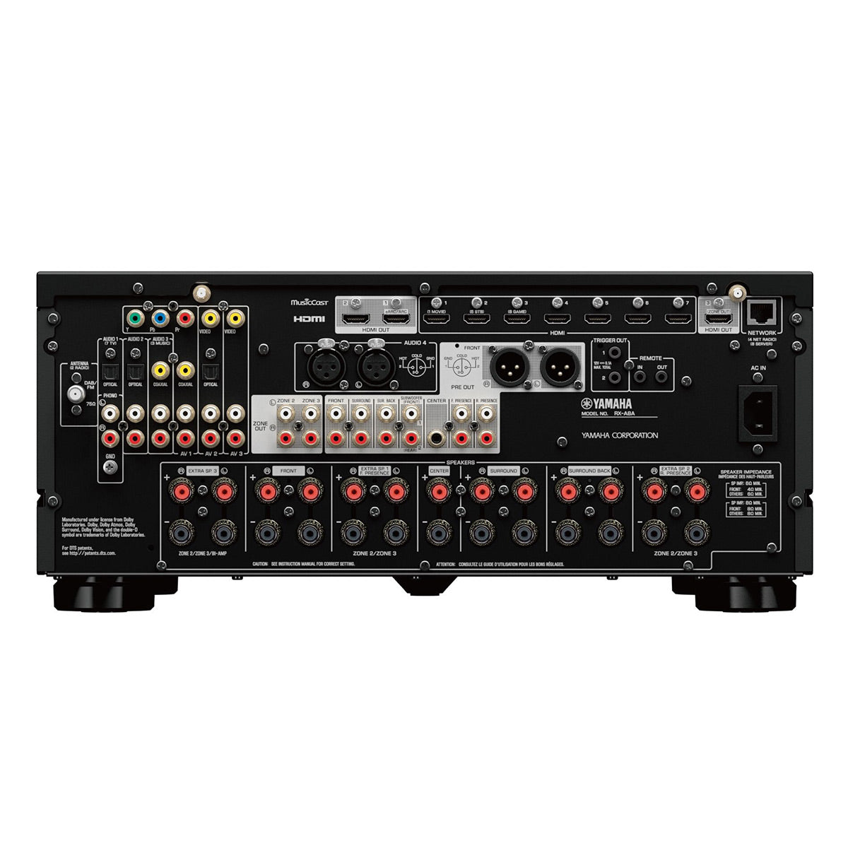 Yamaha RX-A8A AVENTAGE 11.2 Channel AV Receiver with Sanus Ultra High Speed 8K 6.56 ft. HDMI 2.1 Cable
