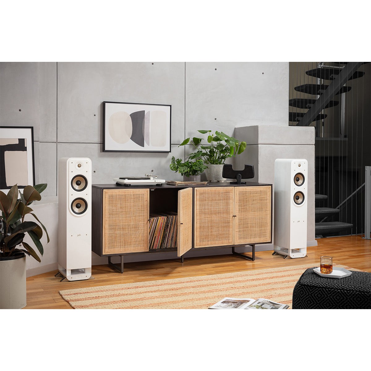 Polk Audio Signature Elite ES55 Floorstanding Speaker Cable Bundle (White)