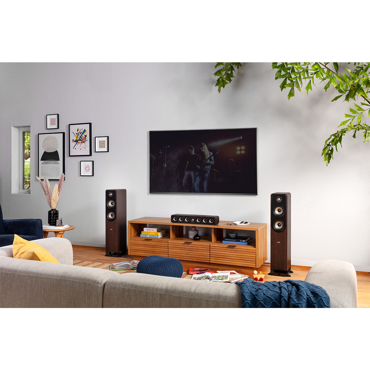 Polk Audio Signature Elite ES35 Center Channel Speaker Cable Bundle (Walnut)