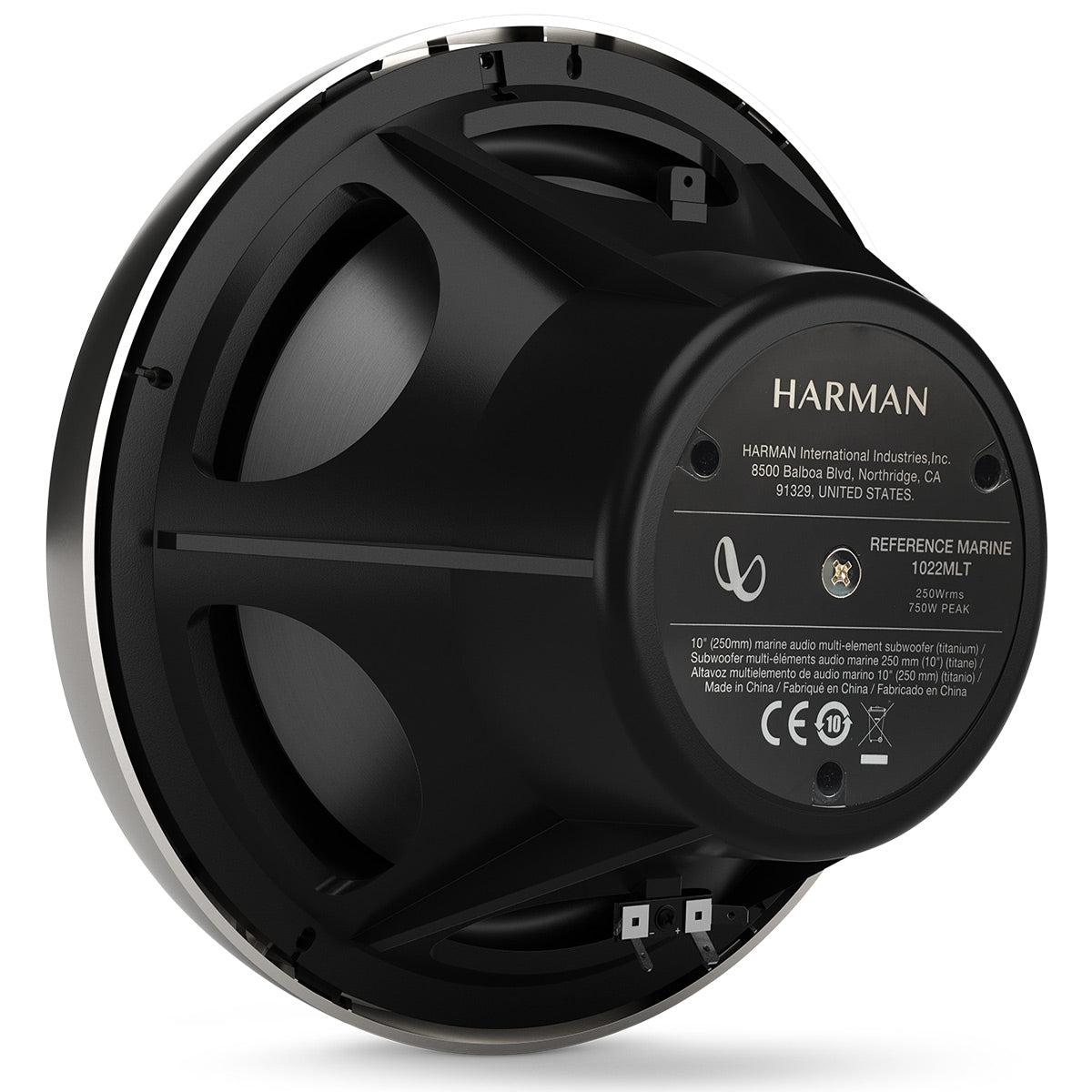 Infinity 1022MLT 10" Marine Subwoofer with RGB Lighting (Titanium)