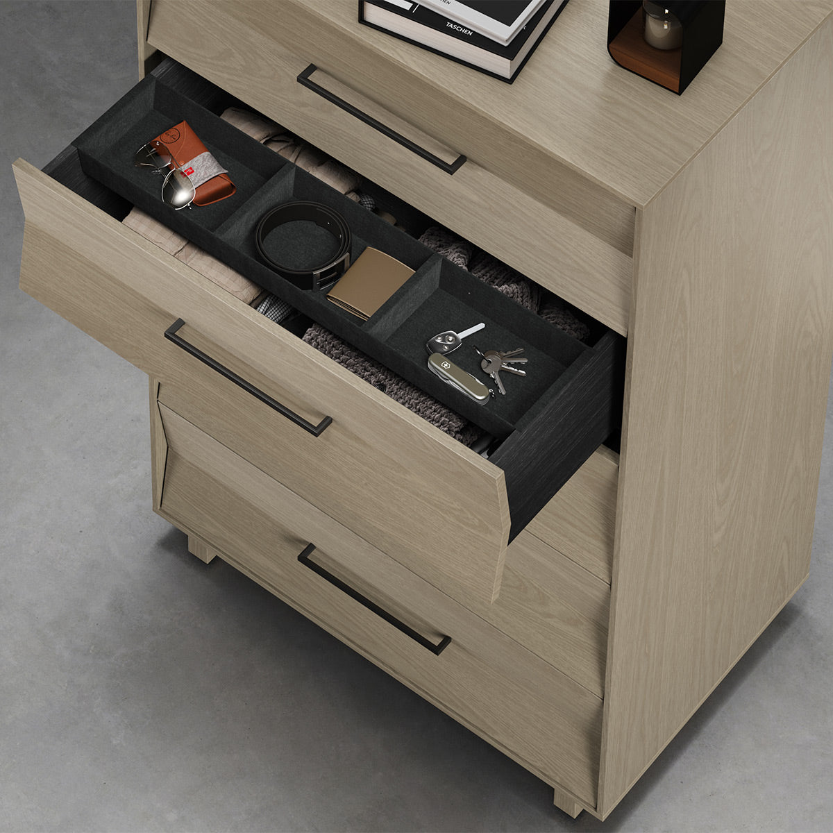 BDI KAVA Bedroom 9685 5-Drawer Chest (Washed Oak)