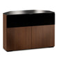 Salamander Chameleon Collection Manhattan 329 Corner Speaker Integrated Twin AV Cabinet (Medium Walnut Doors and Sides, Black Glass Top)