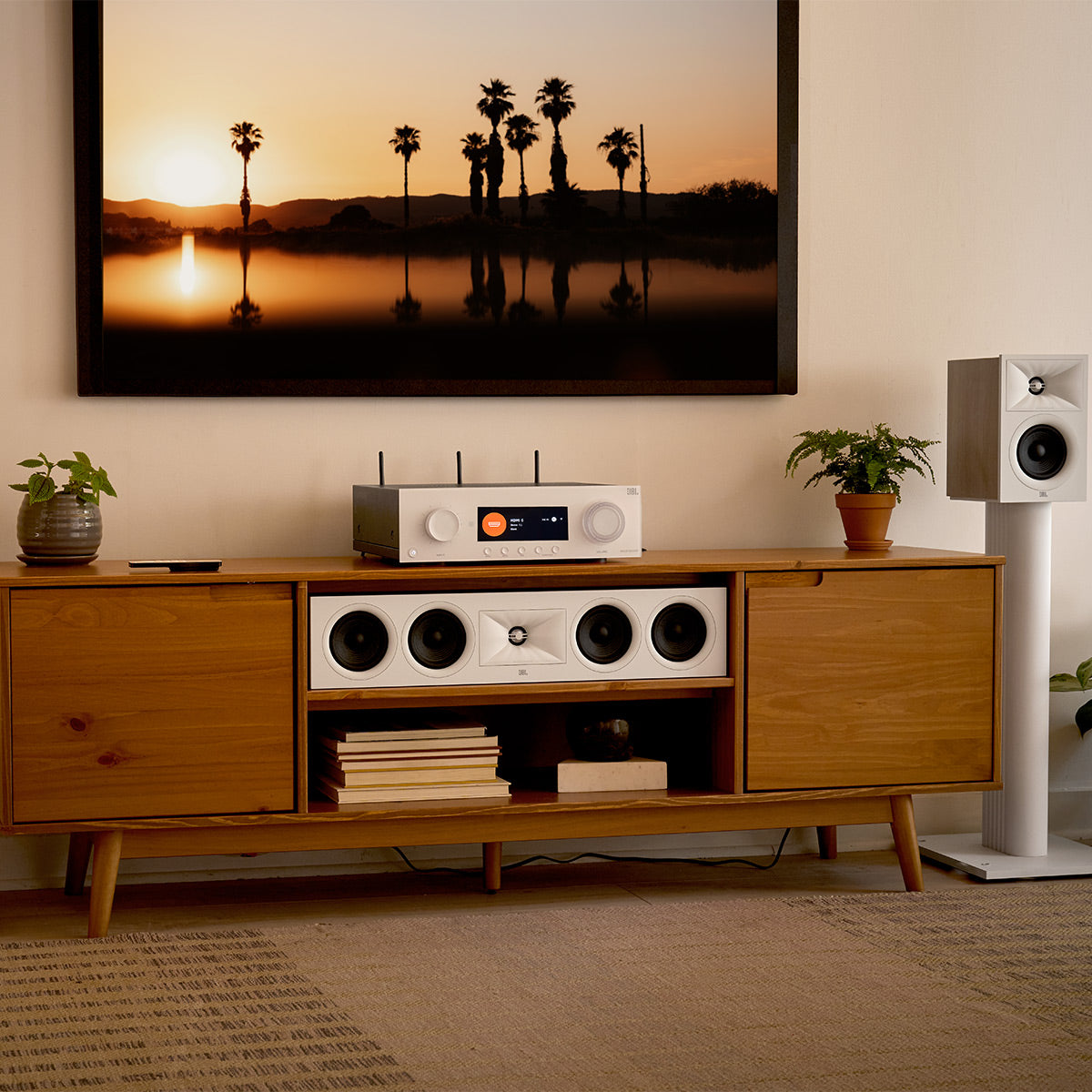 JBL Stage 5.1 Home Theater System with 12 in Sub and 100 Watts/Channel Receiver (White)