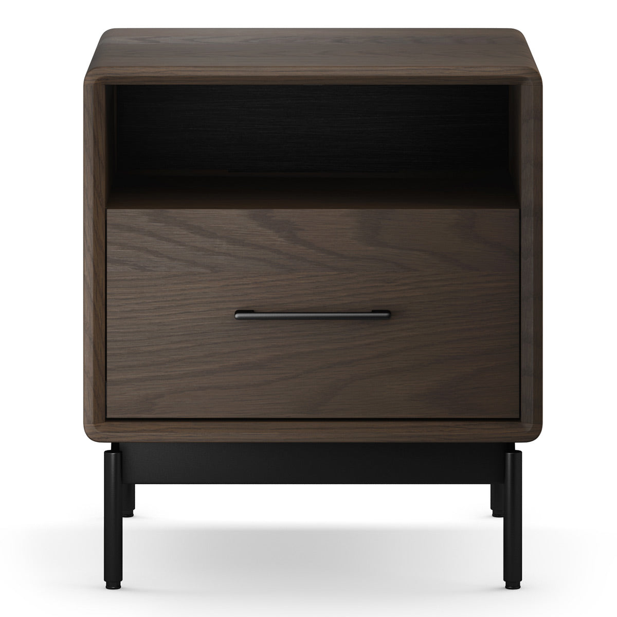BDI LINQ 9181 22&rdquo; Nightstand with Top Slide and Integrated Power Station (Toasted Oak)