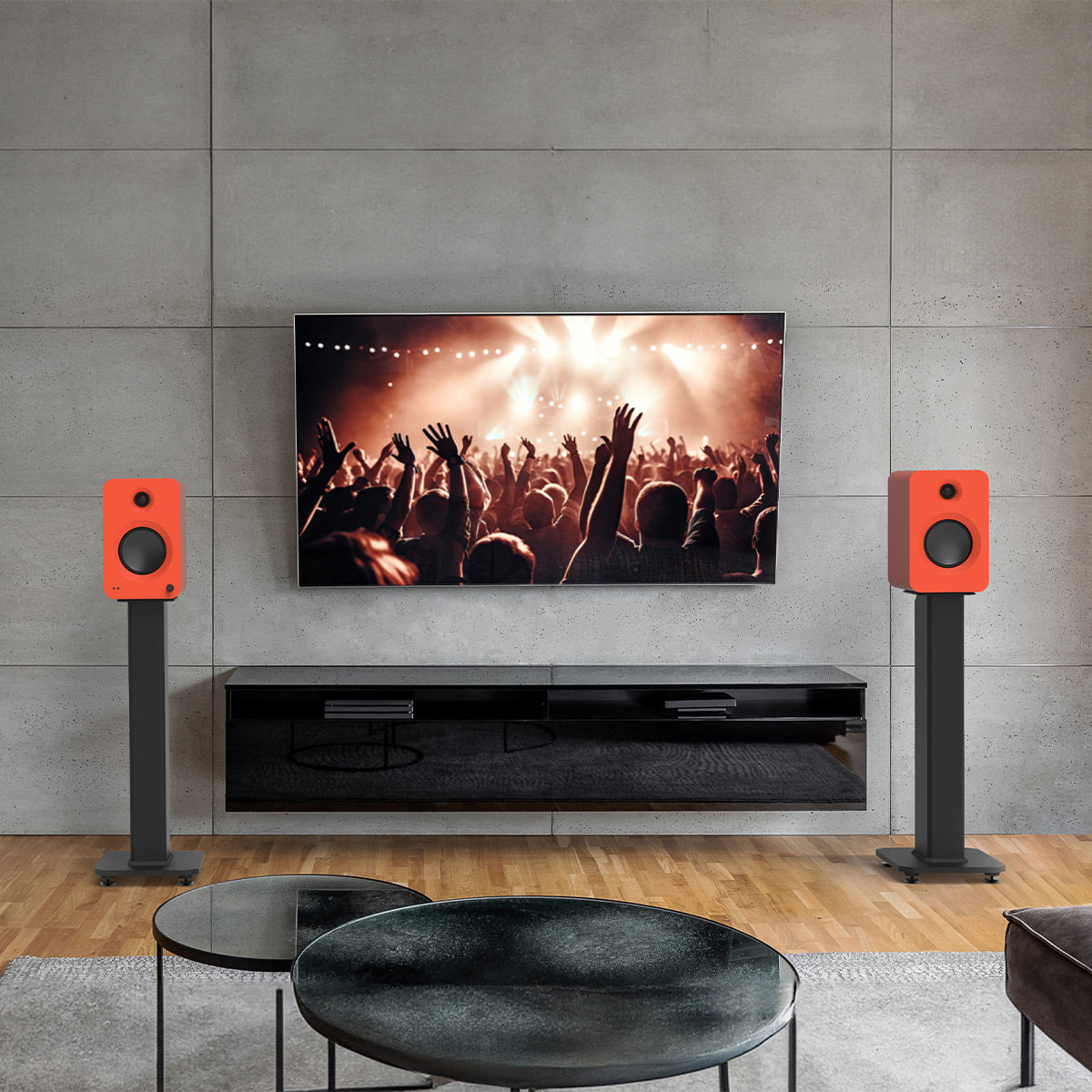 Kanto REN Powered Speakers Bundle with AudioQuest Sky 48 HDMI Cable - 3m (Orange)