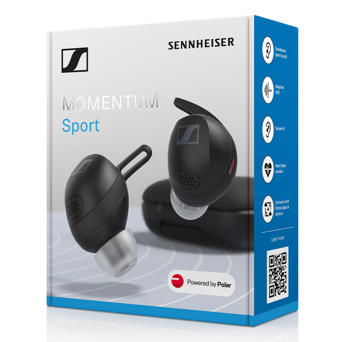 Sennheiser Momentum Sport True Wireless Earbuds with Adaptive Noise Cancellation (Black)