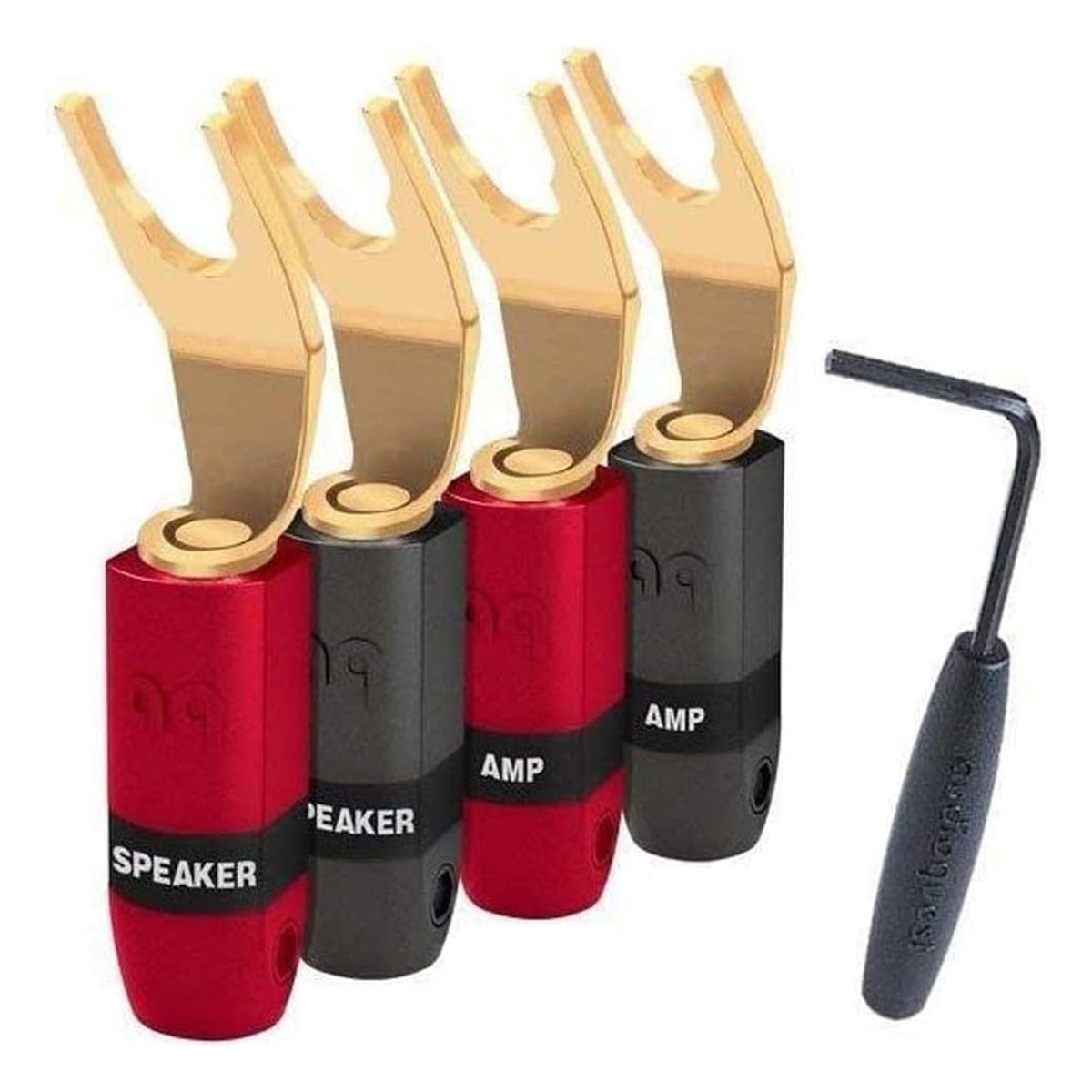 AudioQuest SureGrip&reg; 300 Gold Multi-Spade Speaker Connectors - 4-Pack