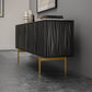 BDI Tanami 7109 4-Door Storage Credenza (Satin Black with Brass Base)