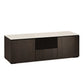 Salamander Chameleon Collection Manhattan 236 Triple Speaker Integrated AV Cabinet (Maro Ebony Doors and Sides, Matte Taupe Glass Top)