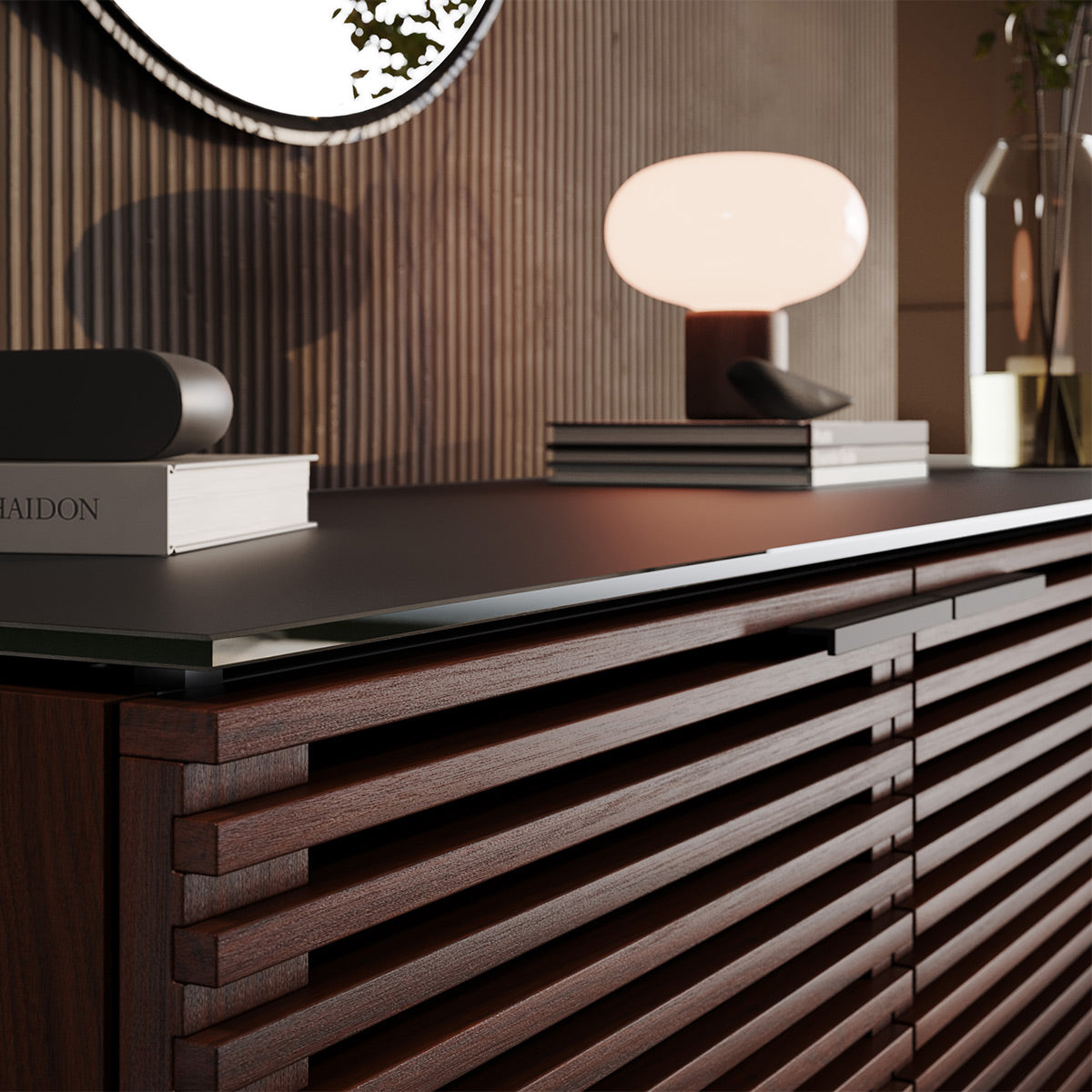 BDI Corridor 8109 4-Door Storage Credenza (Chocolate Stained Walnut)