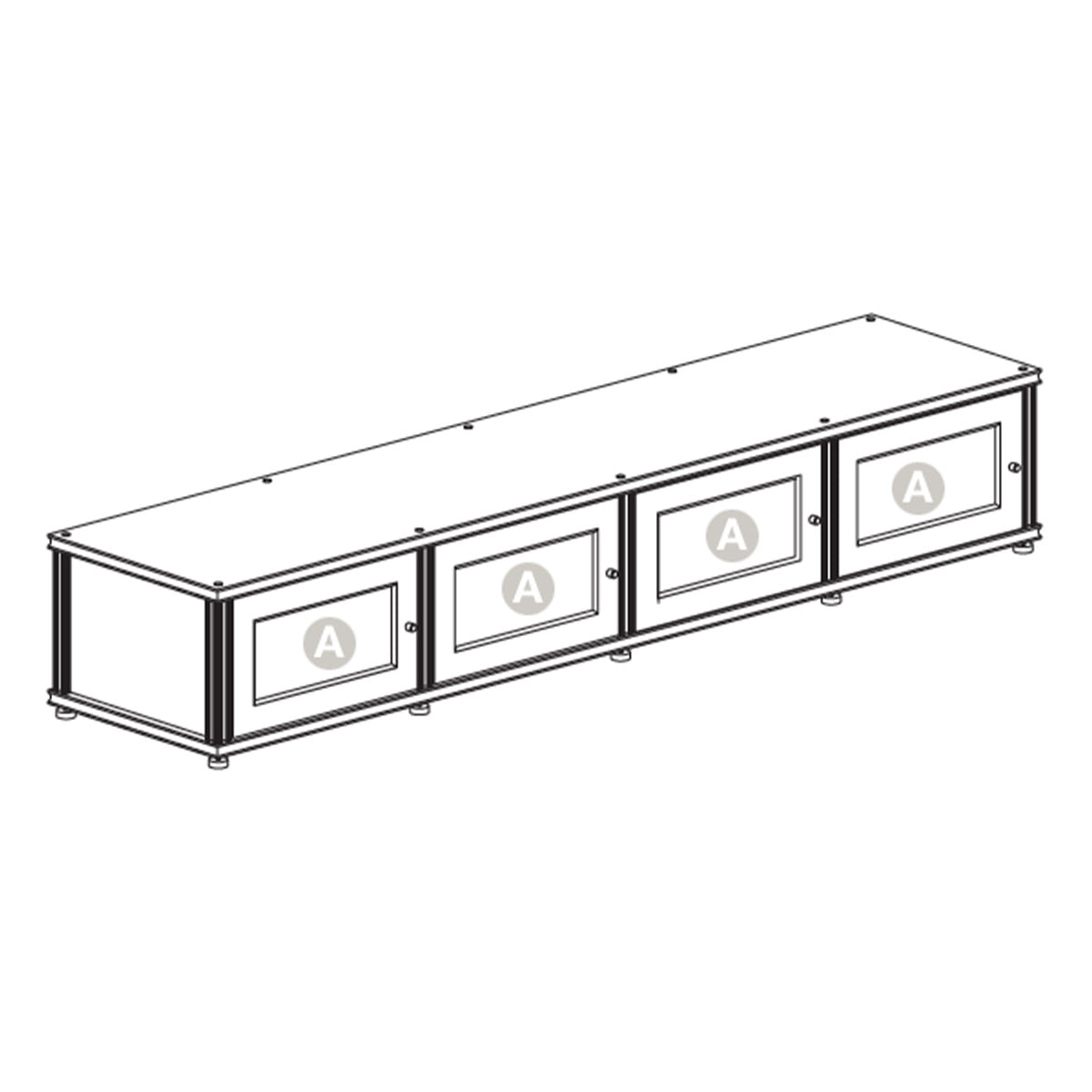 Salamander Designs Synergy 147 Quad AV Cabinet (Cherry with Aluminum Posts)