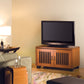 Salamander Chameleon Collection Sonoma 221 Twin AV Cabinet (American Cherry Vertical Pattern with Perforated Black Steel Inserts)