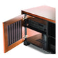 Salamander Chameleon Collection Sonoma 221 Twin AV Cabinet (American Cherry Vertical Pattern with Perforated Black Steel Inserts)