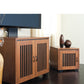 Salamander Chameleon Collection Sonoma 323 Twin AV Cabinet (American Cherry Vertical Pattern with Perforated Black Steel Inserts)