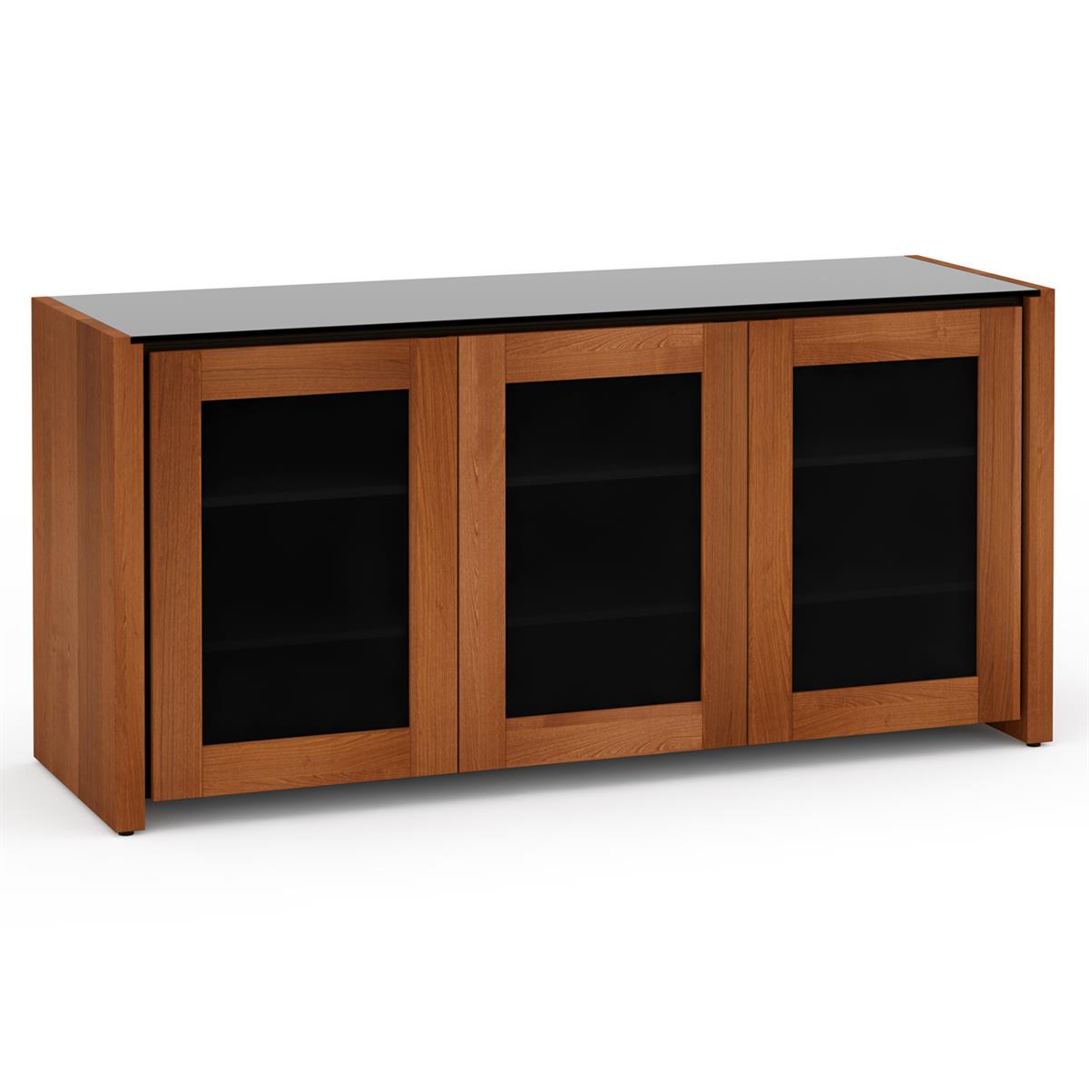 Salamander Chameleon Collection Corsica 337 Triple AV Cabinet (Thick Cherry with Black Glass Top)