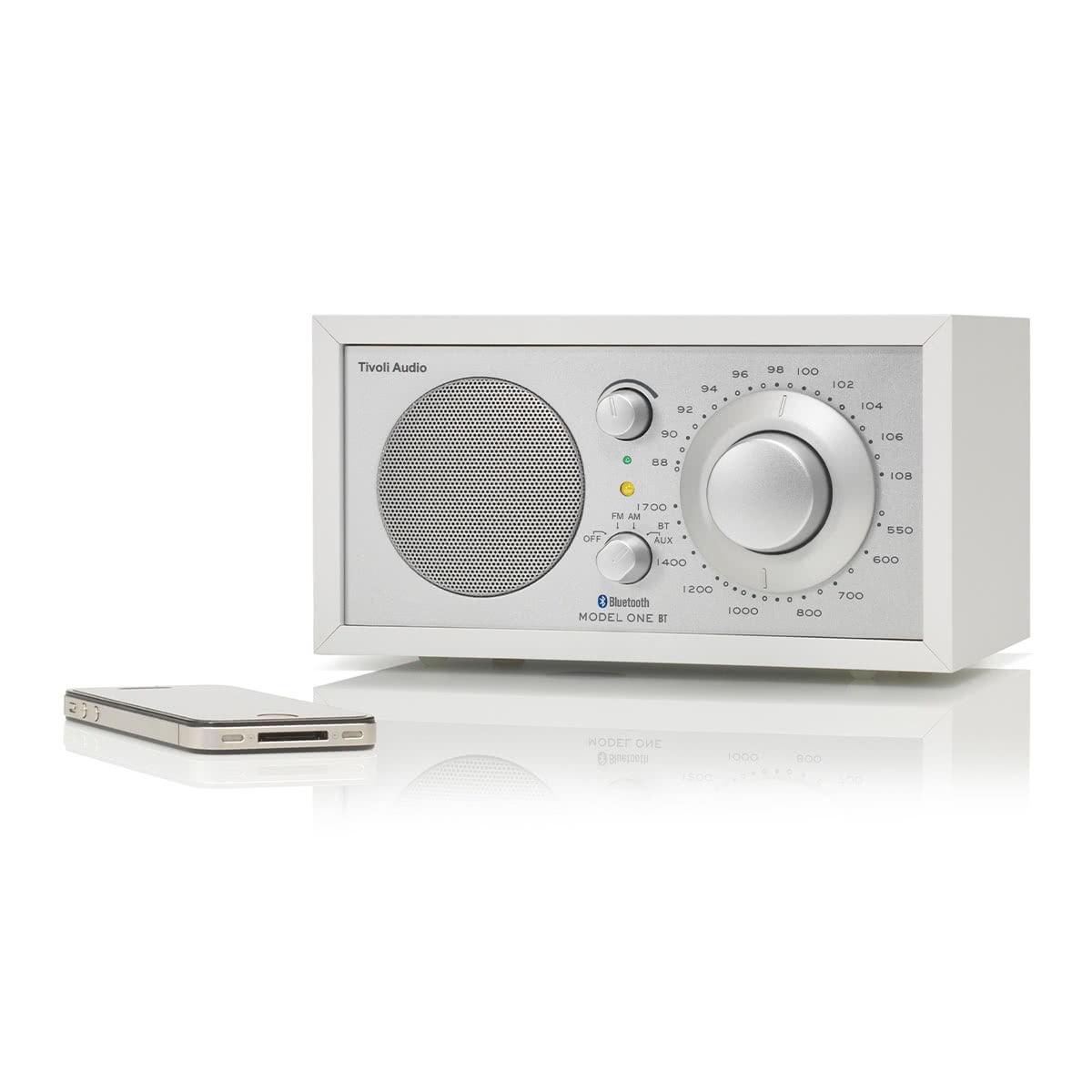 Tivoli Audio Model One Bluetooth AM/FM Radio & Speaker (White/Silver)