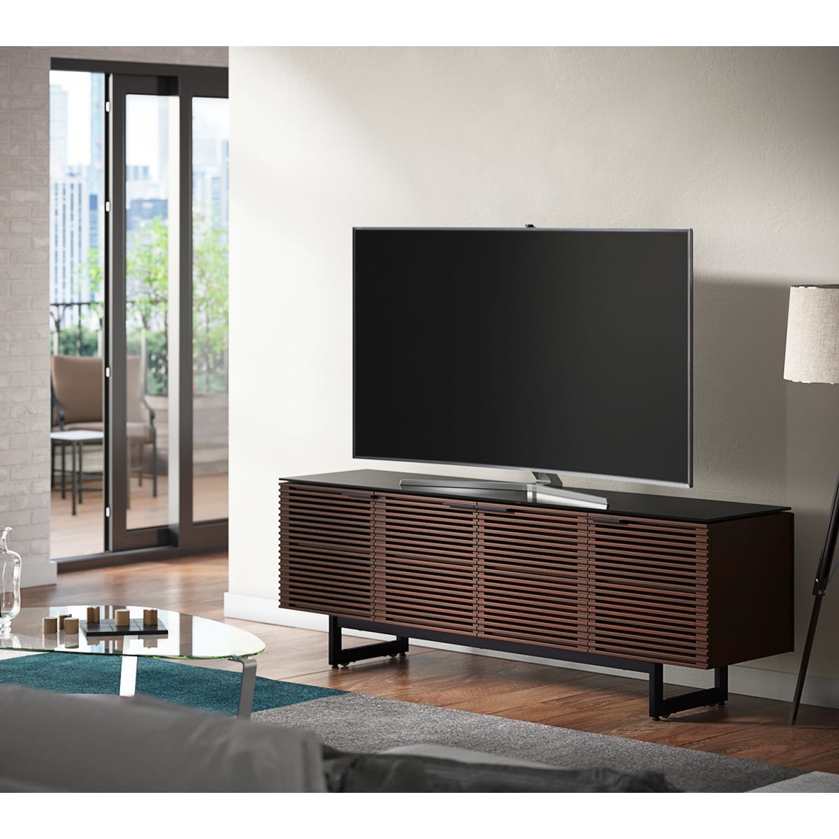 BDI Corridor 8179 Quad Media Consoles for TVs up to 85" (Chocolate Stained Walnut)