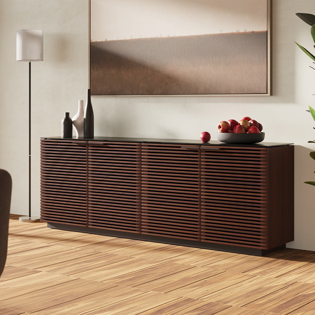 BDI Corridor 8109 4-Door Storage Credenza (Chocolate Stained Walnut)