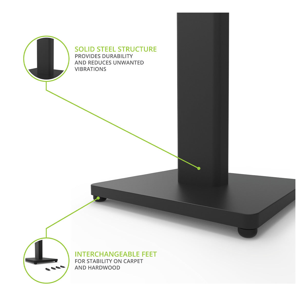 Kanto ST34 34" Universal Bookshelf Speaker Floor Stand - Black (Pair)