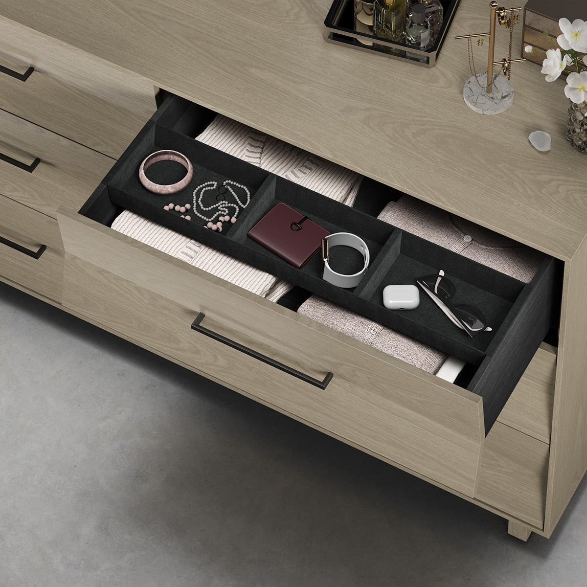 BDI KAVA Bedroom 9686 6-Drawer Dresser (Washed Oak)