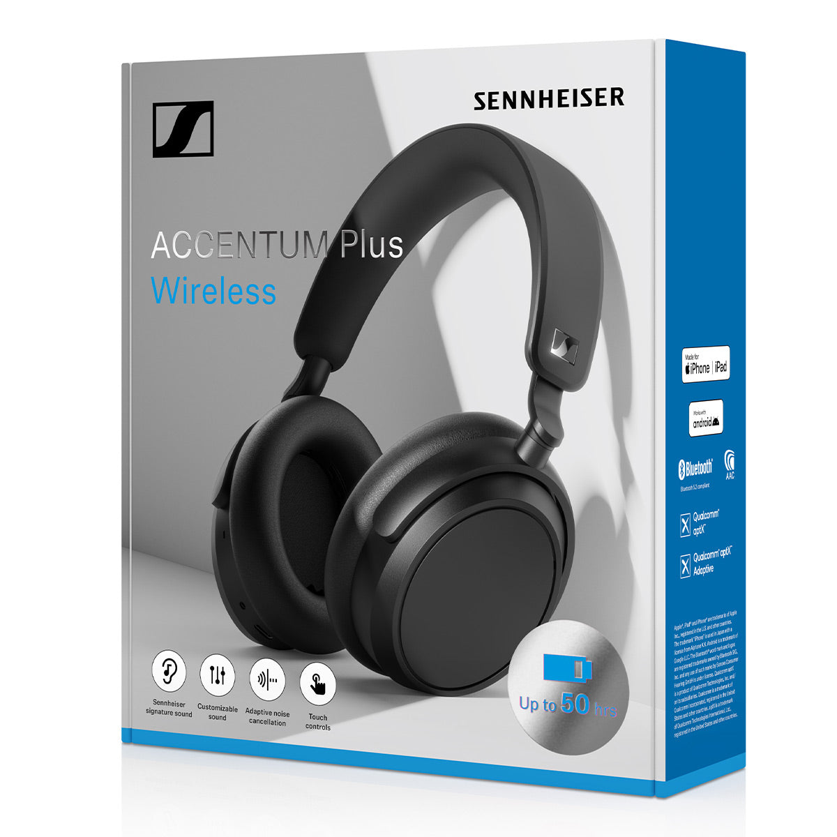 Sennheiser Accentum Plus Wireless Noise-Cancelling Over-Ear Headphones (Black)