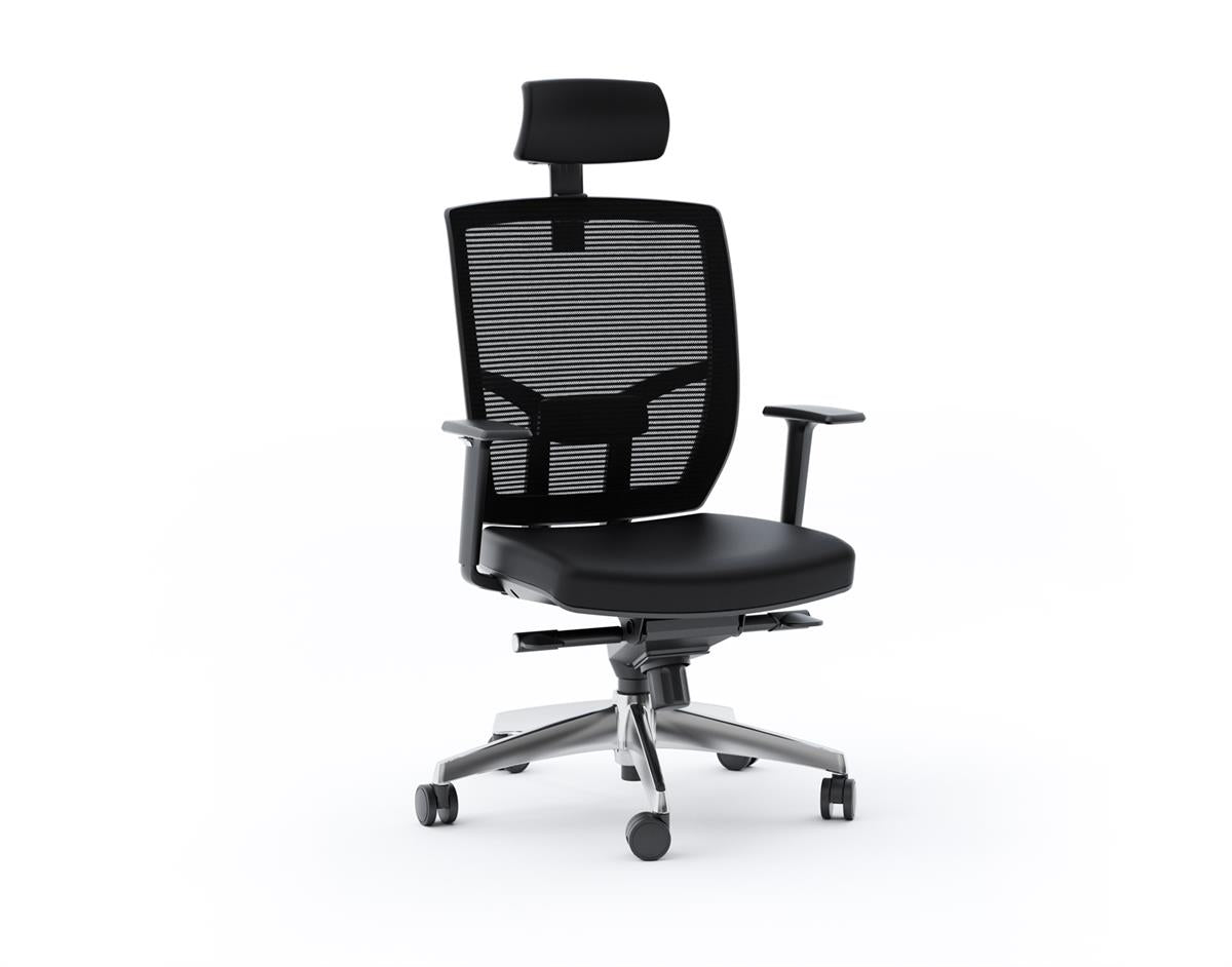 BDI TC-223 Leather Task Chair (Black)