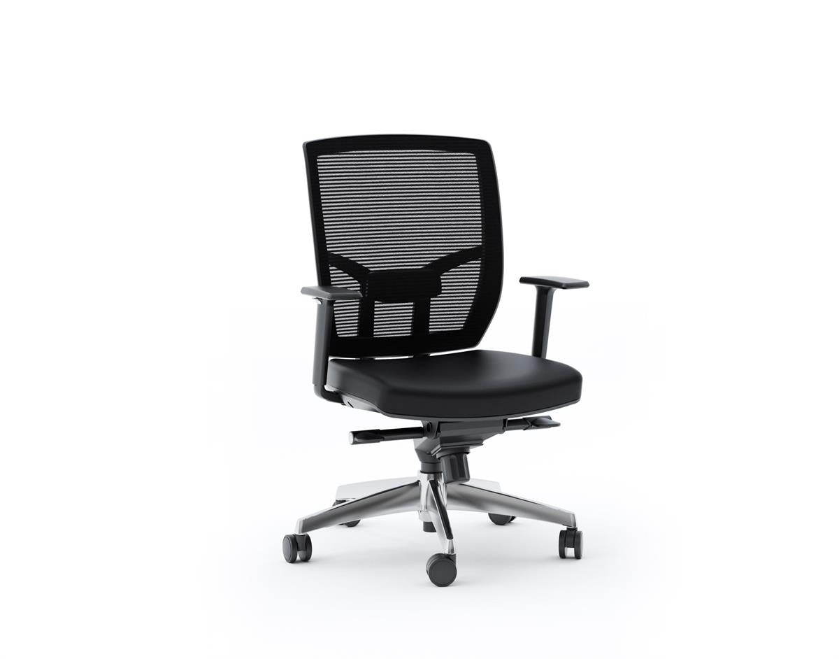 BDI TC-223 Leather Task Chair (Black)
