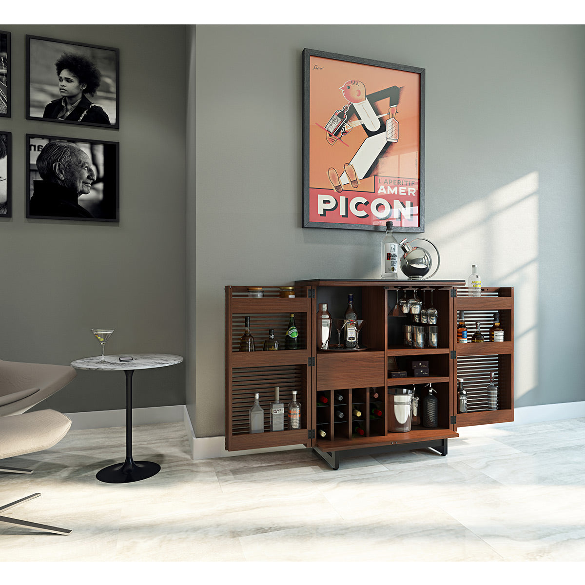 BDI Corridor 5620 Compact Bar (Chocolate Stained Walnut)