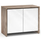 Salamander Chameleon Collection Barcelona 323 Twin AV Cabinet (Natural Walnut with Gloss White Doors)