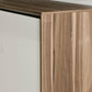 Salamander Chameleon Collection Barcelona 323 Twin AV Cabinet (Natural Walnut with Gloss White Doors)