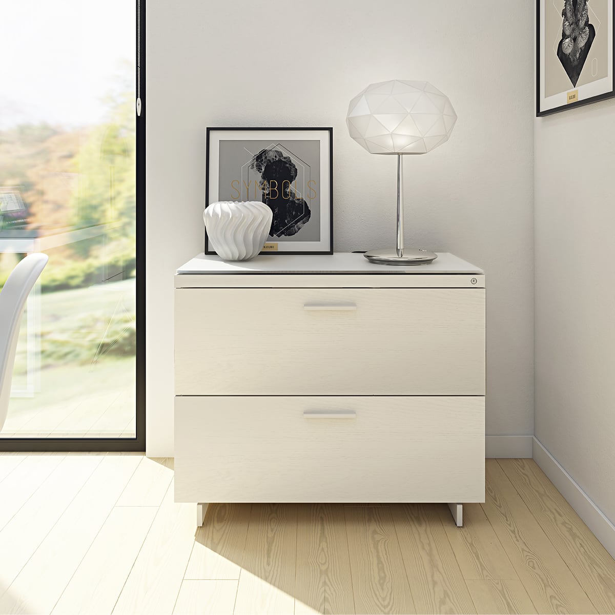 BDI CENTRO 6416 Lateral File Cabinet (White)