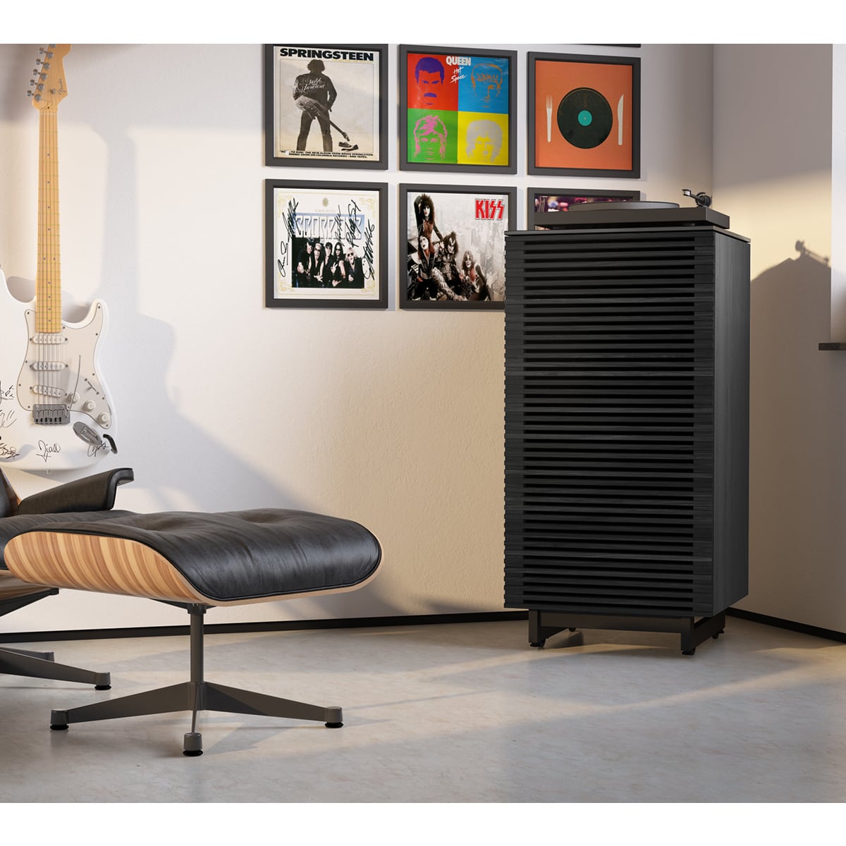 BDI Corridor 8172 Audio Tower (Charcoal Stained Ash)