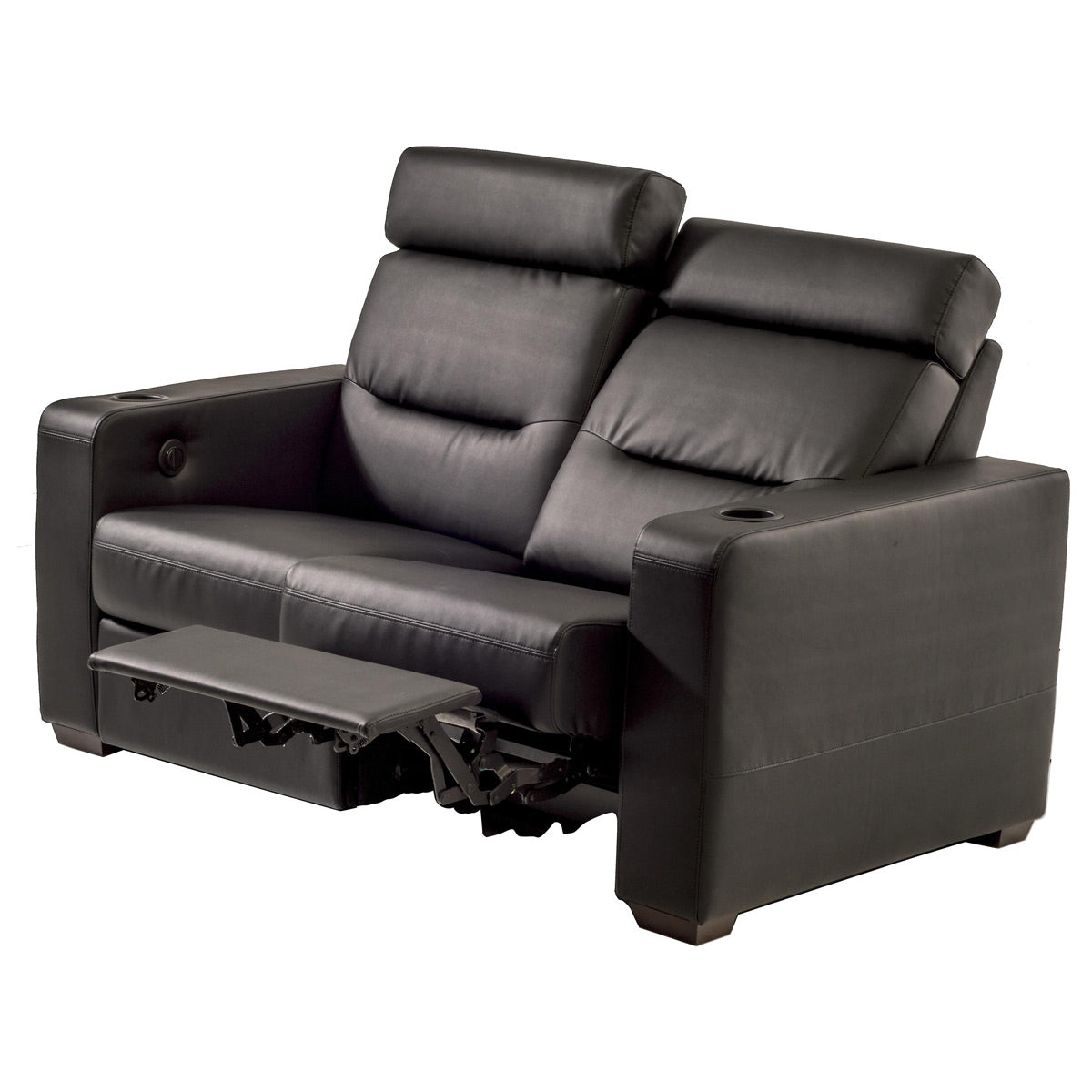 Salamander TC3 AV Basics Loveseat Motorized Recliner Home Theater Seating (Black Bonded Leather)