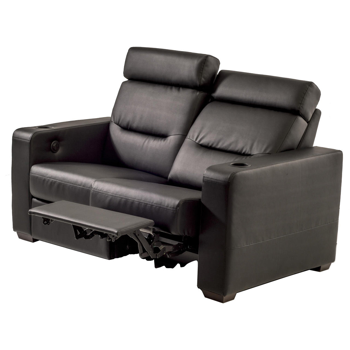 Salamander Designs TC3 AV Basics Loveseat Motorized Recliner Home Theater Seating (Black Bonded Leather)