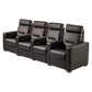 Salamander Designs TC3 AV Basics 4-Seat Straight Motorized Recliner Home Theater Seating (Black Bonded Leather)