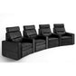 Salamander TC3 AV Basics 4-Seat Wedge Motorized Recliner Home Theater Seating (Black Bonded Leather)